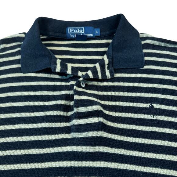Vintage Polo Ralph Lauren Men's Large Knit Shirt Striped Exclusive of Decoration - Picture 1 of 9